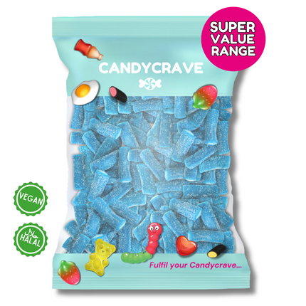 Candycrave Super Value Fizzy Blue Raspberry Pencils 1Kg