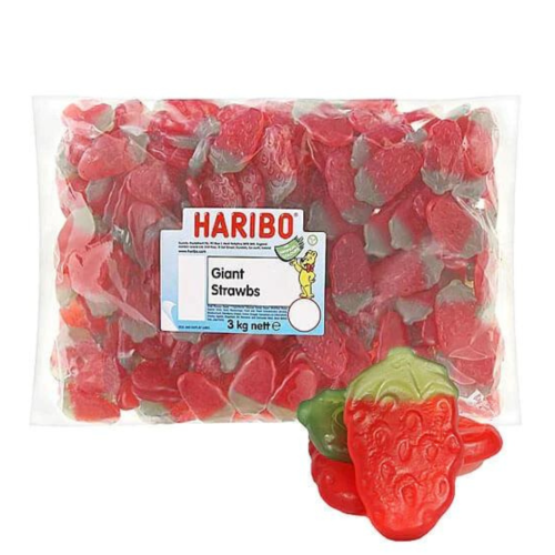 Haribo Giant Strawberries – Bulk Buy Strawberry Sweets