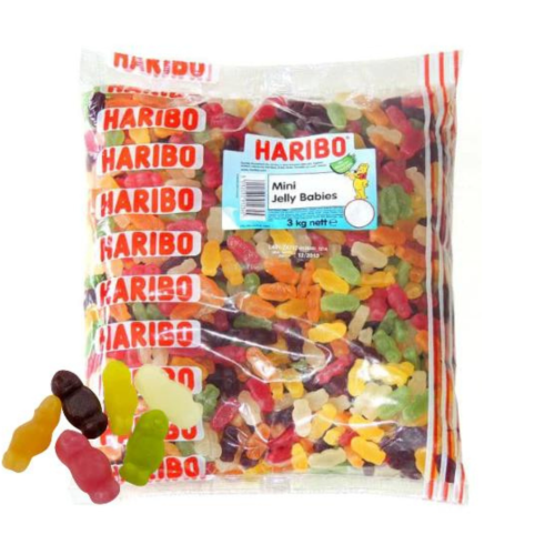 Haribo Mini Jelly Babies – 3kg Bulk Bag – Perfect for Kids' Parties