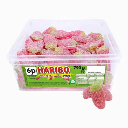 Haribo Sour Strawbs – Tangy Strawberry Gummy Sweets