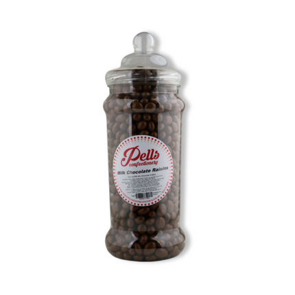 Pells Milk Chocolate Raisins Sweet Jar – Delicious Milk Chocolate Covered Raisins in a Traditional Sweet Jar