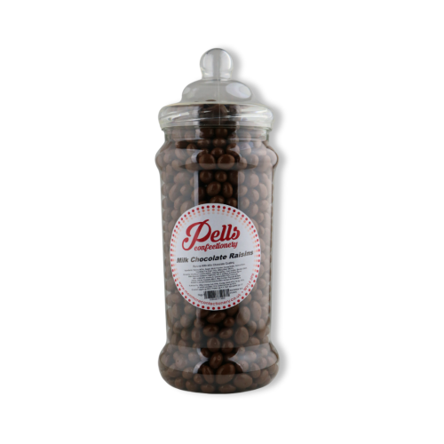 Pells Milk Chocolate Raisins Sweet Jar – Delicious Milk Chocolate Covered Raisins in a Traditional Sweet Jar